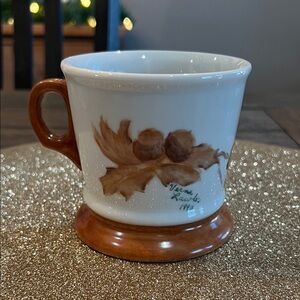 Vintage 1990 Ceramic Acorn Mug Handcrafted and Signed by Artist Verna Lawler